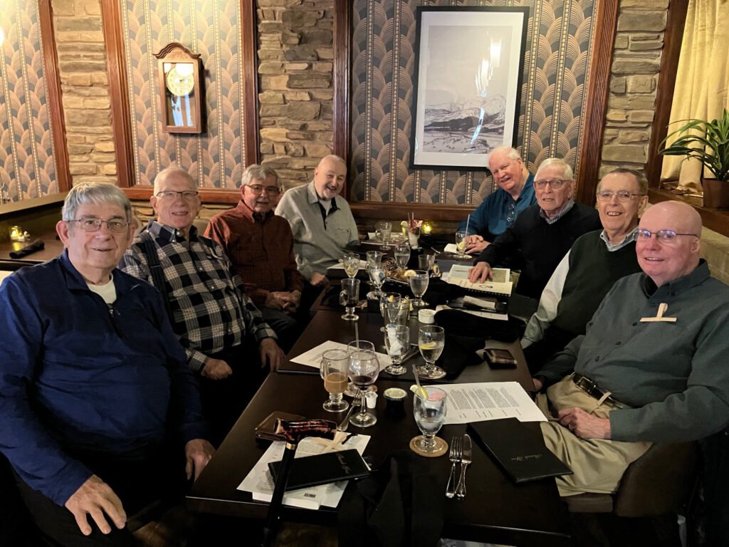 John D. Caputo at a luncheon in 2025 with members of the 1958 Christian Brothers Novitiate class.